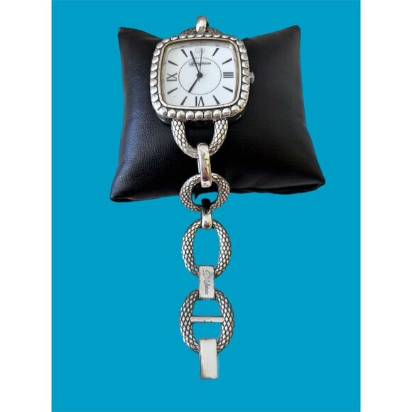 Brighton "Milla" Silver Tone Watch with Etched Links - Square Face -retail- $120 - Picture 4 of 5